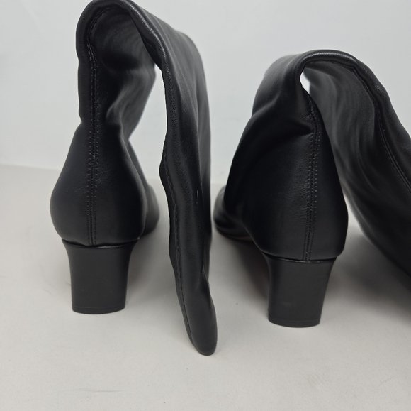 Seychelles June Black Faux Leather Mid Calf Boots Sz 7.5 Expandable Calf Gusset - Picture 4 of 12